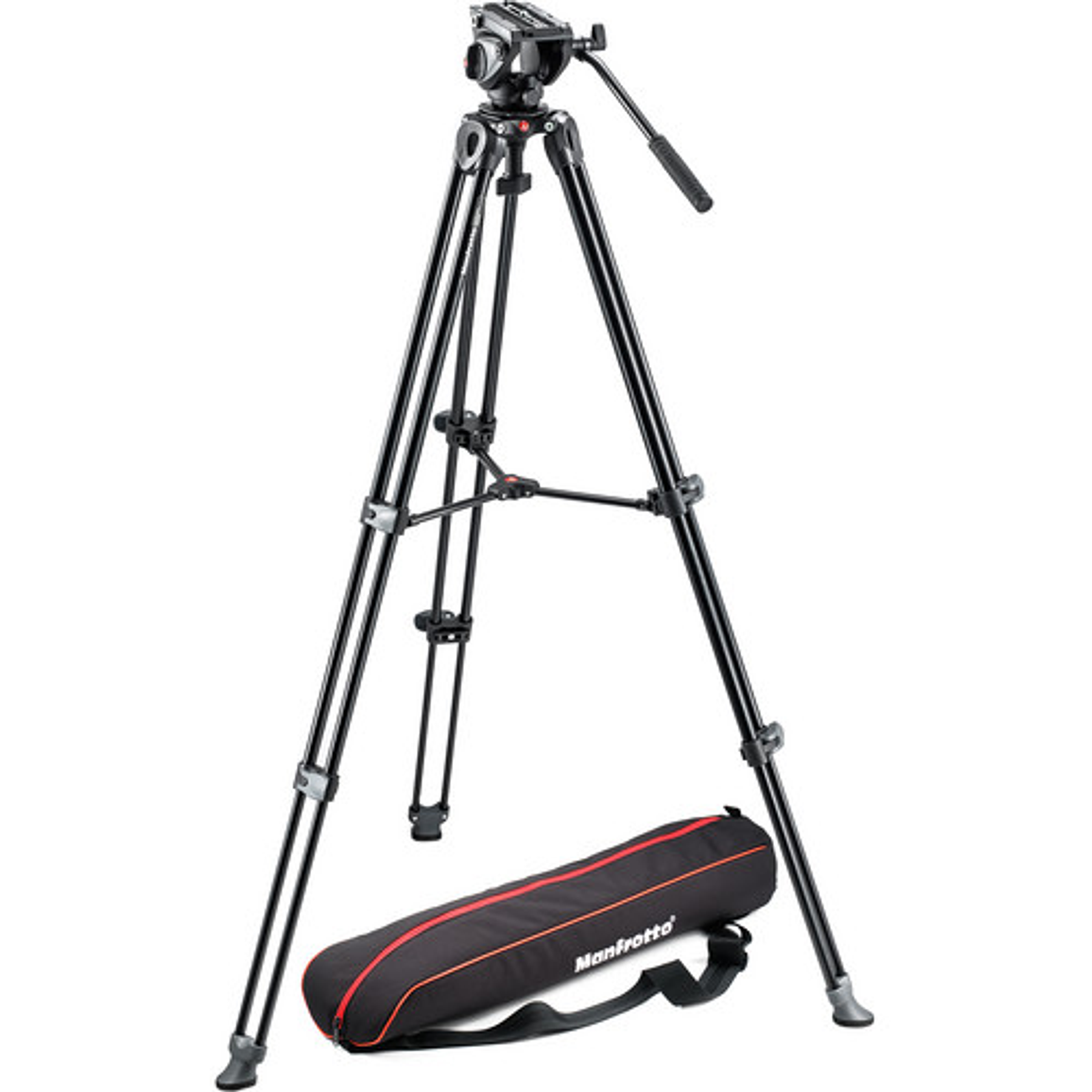 Trípode MVT502AM con cabezal de vídeo de arrastre fluido MVH500A + bolsa de transporte Manfrotto 