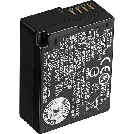 Batería de iones de litio Leica BP-DC12 para CL, Q y Q-P