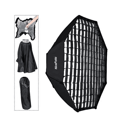 NiceFoto Softbox Paragua Octa KS 120 cm con grilla