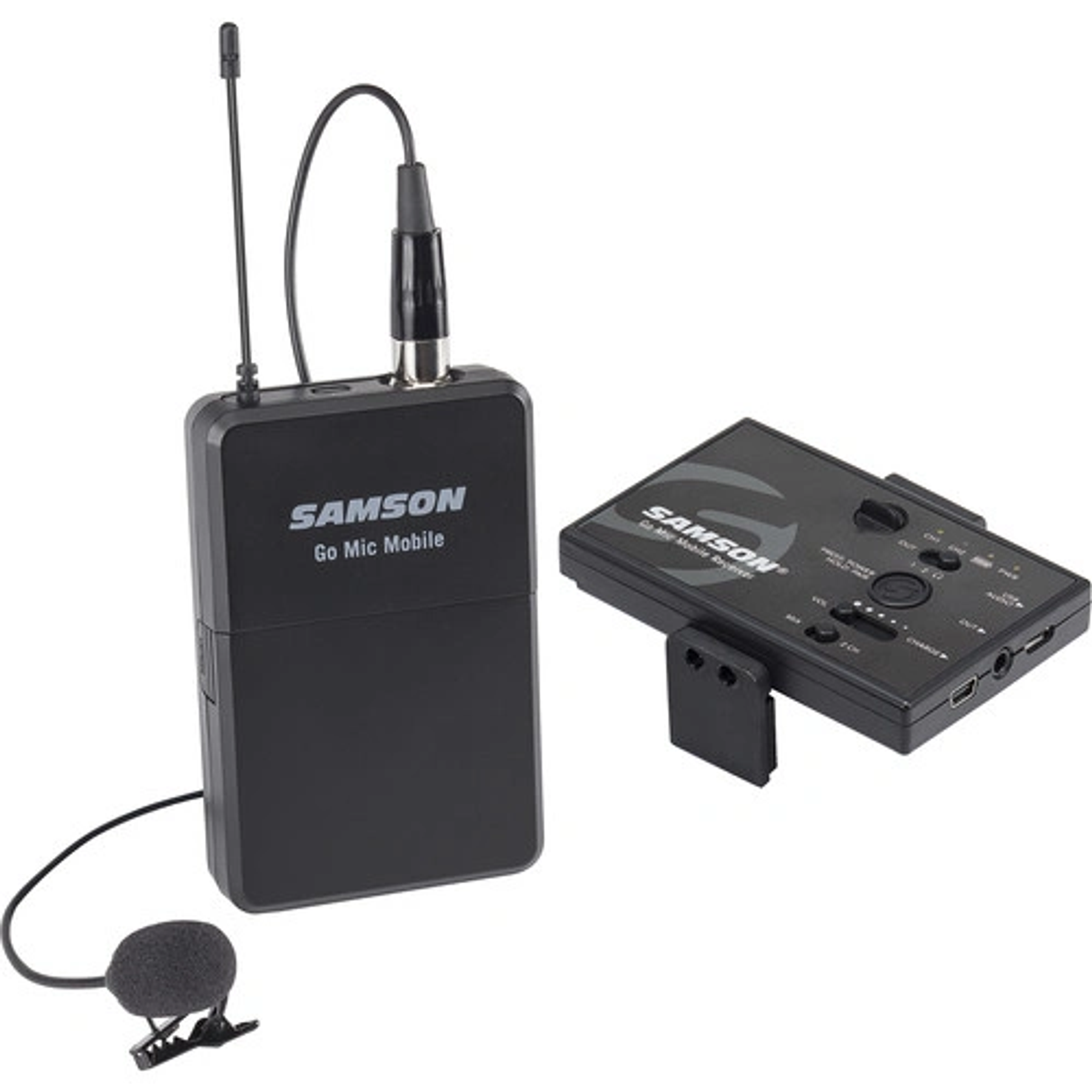 Sistema inalámbrico digital móvil Samson Go Mic con lavalier LM8 