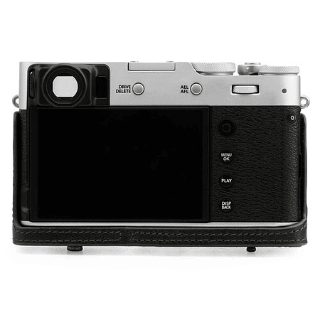 Estuche para camara Fujifilm X100V cuero negro MegaGear Ever Ready 