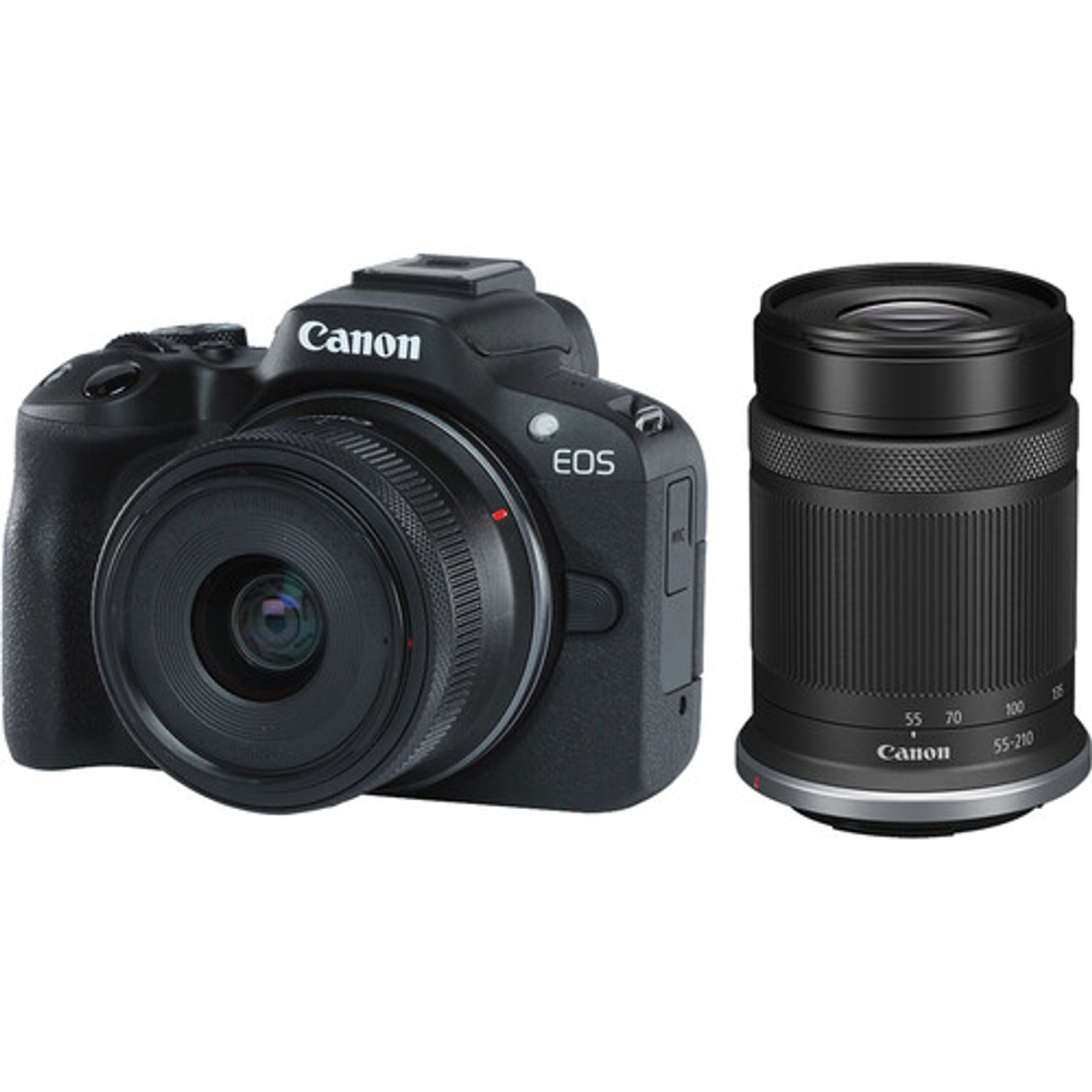 Cámara sin espejo Canon EOS R50 con lente de 18-45 mm (negra).