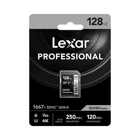 Lexar 128GB SDXC UHS-II 1667X V60 250 MB/S 