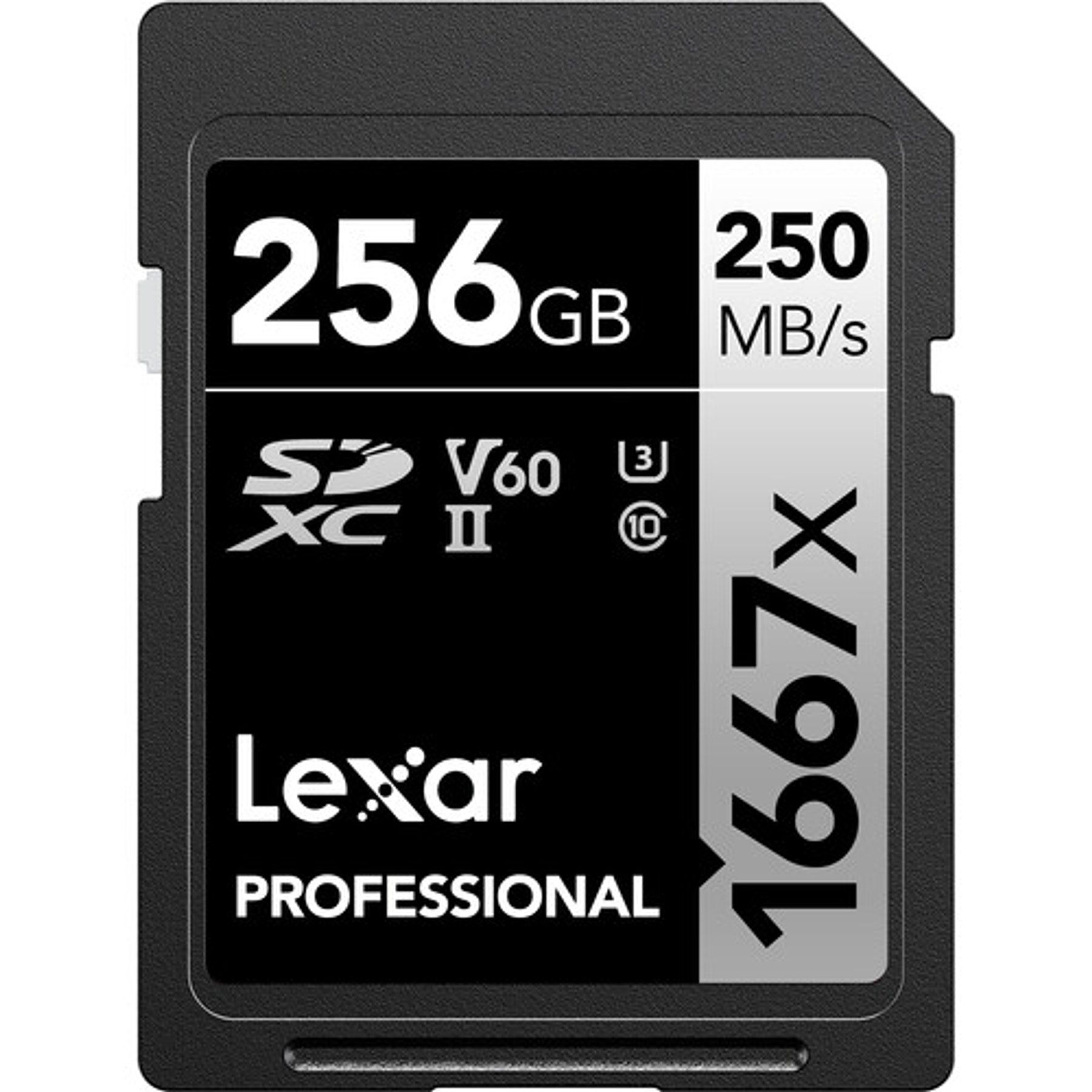 Lexar 256GB SDXC UHS-II 1667X V60 250 MB/S 