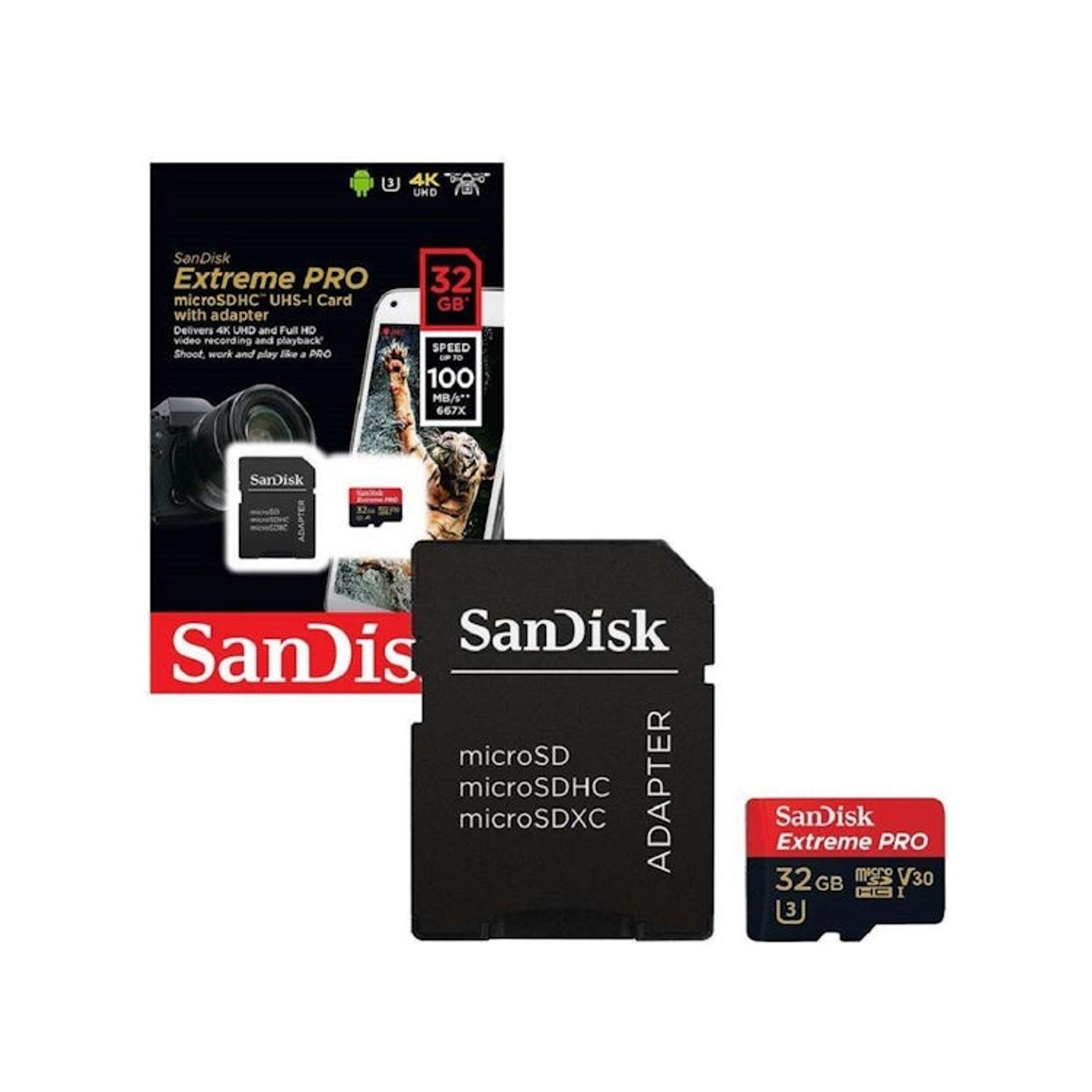 SanDisk Tarjeta microSD ExtremePRO 32gb con adaptador SD