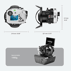 Sea frogs Carcasa impermeable para cámara compatible con Sony A7C 28-60MM 10-18MM