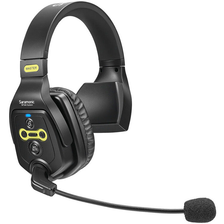 sistema intercomunicador SARAMONIC full-duplex para 7 usuarios, audífonos simples