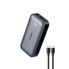 UGREEN Bateria Portátil 10.000Mah Mini/pantalla QUICK CHARGING 30W GRIS PB502