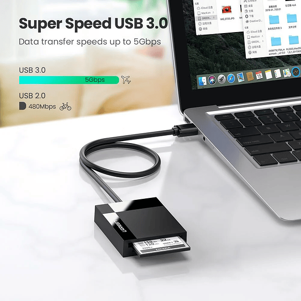 UGREEN Lector 4en1 Multi-Tarjeta de memoria USB-A 3.0 (SD/MICROSD/CF/MS) 50cm CR125 3