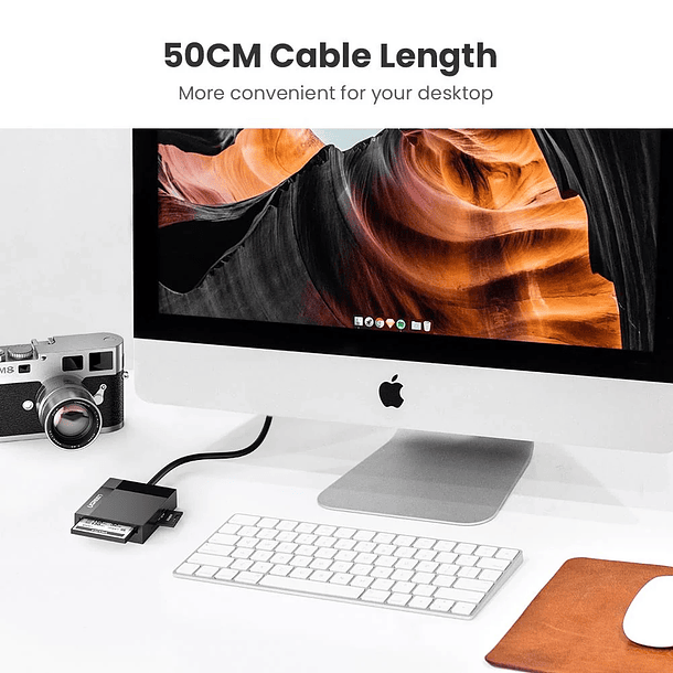 UGREEN Lector 4en1 Multi-Tarjeta de memoria USB-A 3.0 (SD/MICROSD/CF/MS) 50cm CR125 5