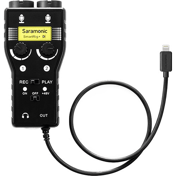 Saramonic SmartRig+ Di, Interfaz de 2 canales con entrada XLR/Plug/3.5mm y conexión lighting 1