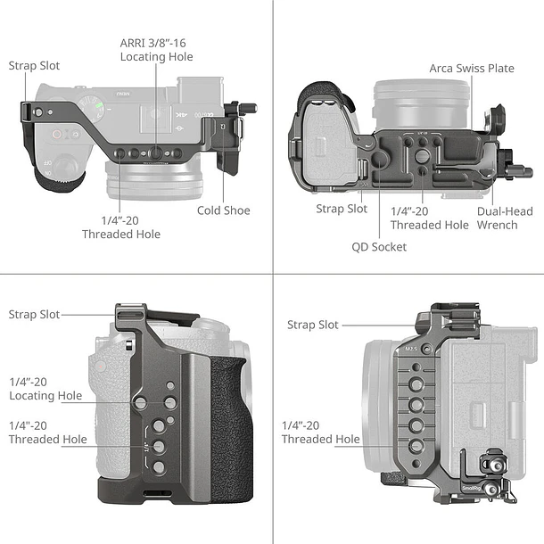 Cage SmallRig HawkLock QR para Sony a6700 3