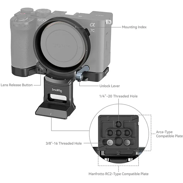 Placa Giratoria SmallRig para Sony a7C II / a7CR 2