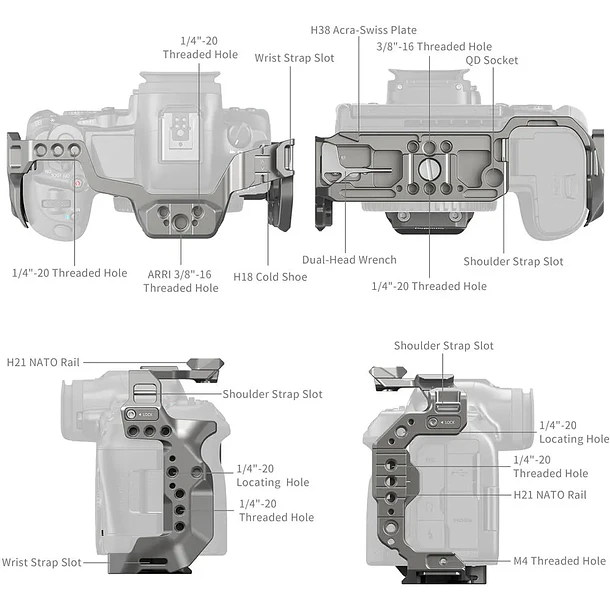 Cage SmallRig HawkLock QR para Canon EOS R5 Mark II 3