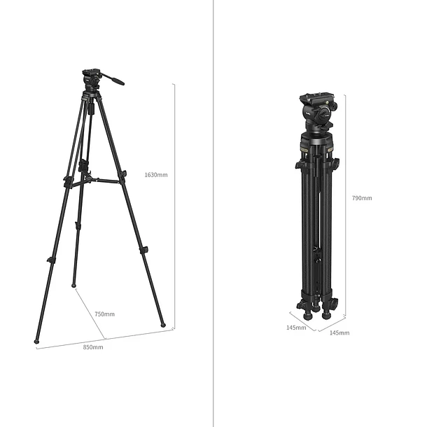 Trípode de Video de Fibra de Carbono SmallRig AD-50 6