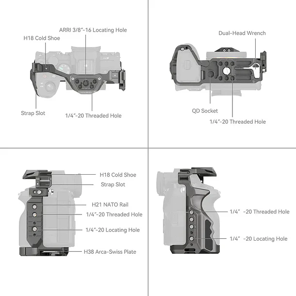 Cage SmallRig HawkLock para Sony A7Rv | A7iv | A7Siii | A1 | A7Riv 6