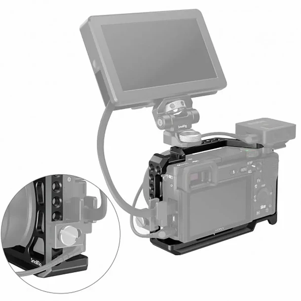SmallRig 3164 Jaula con mango de silicona y zapata fría para Sony a6100 a6300 a6400 5