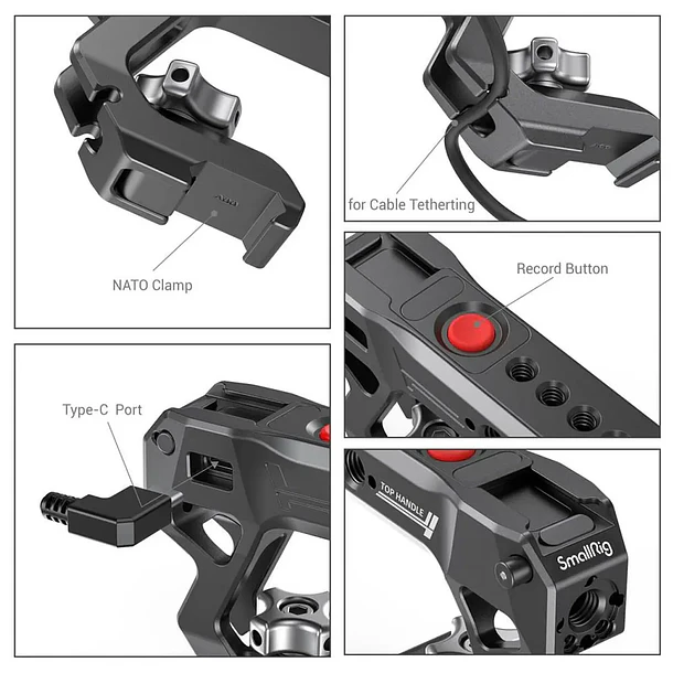 SmallRig 3322 Mango superior nato con botón REC 7