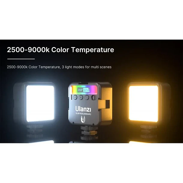 Ulanzi VL49 RGB Lámpara Led Con Múltiples Colores Magnética 3