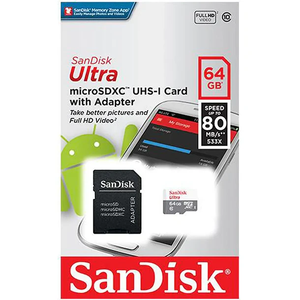 SanDisk Ultra UHS-I microSDHC Memoria con Adaptador SD 2