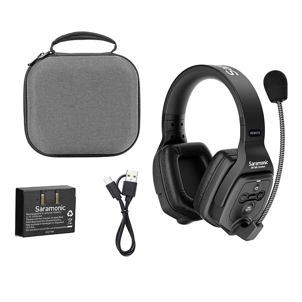 WiTalk-DRH Dual-Ear Wireless Intercom Remote Headset con Carry Case 1