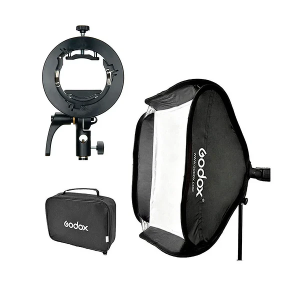 Godox Softbox 60×60 + Adaptador Bowens Para Flash Cabeza Rectangular y Redonda 1
