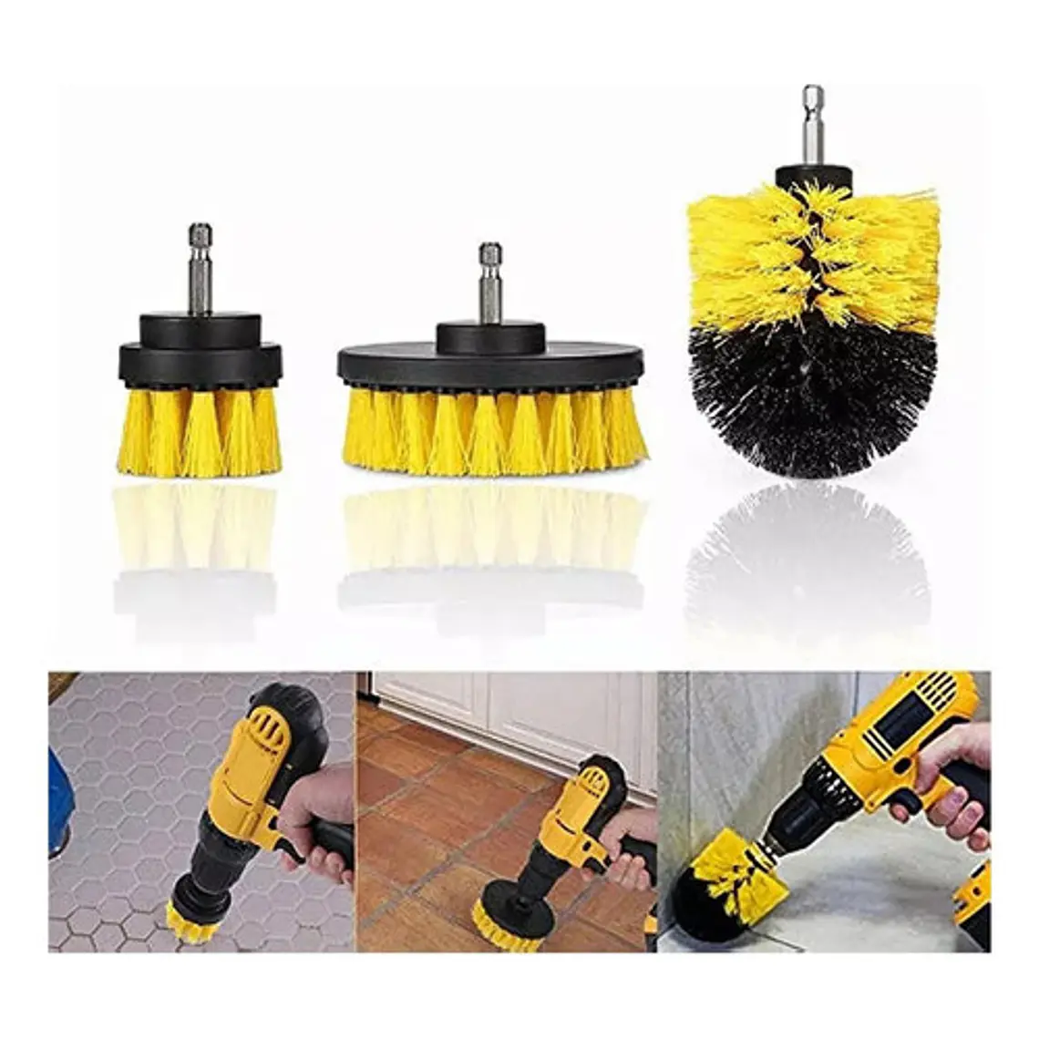 Set De Cepillos Para Taladro (limpieza De Tapiz) 3 Unidades 3