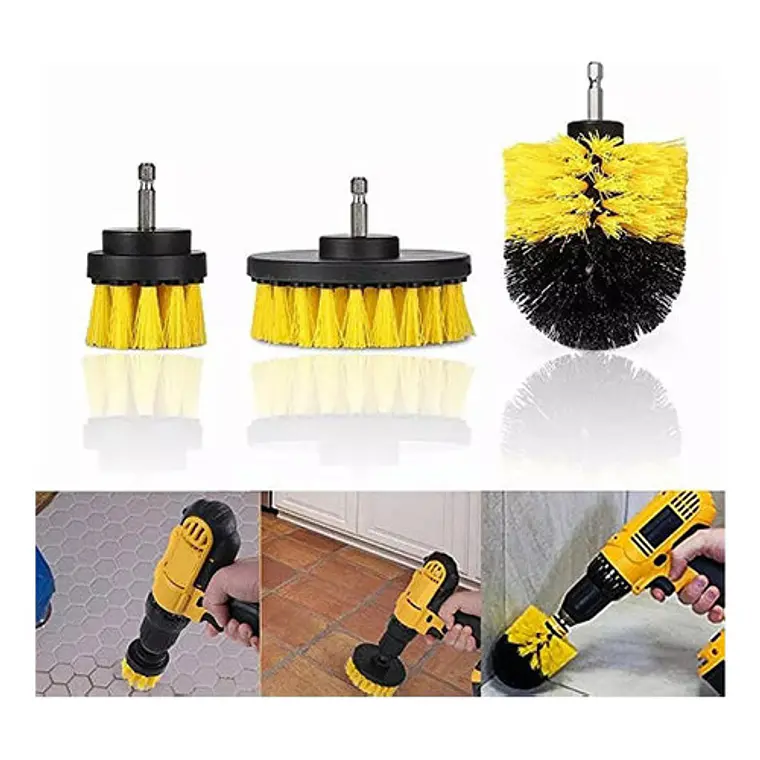 Set De Cepillos Para Taladro (limpieza De Tapiz) 3 Unidades 3