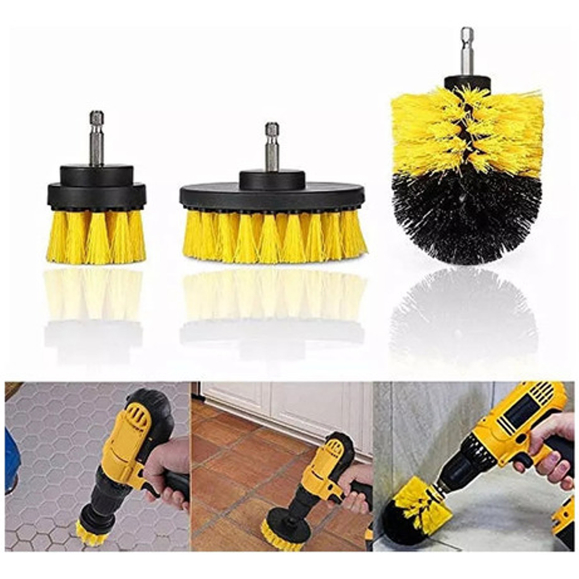 Set De Cepillos Para Taladro (limpieza De Tapiz) 3 Unidades 3