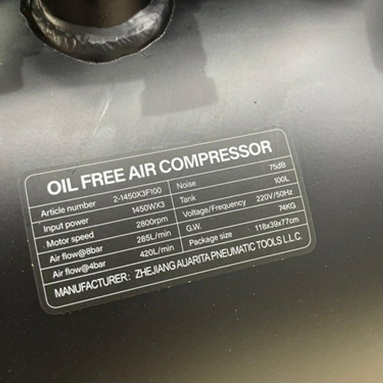 Compresor Silencioso Sin Aceite 6 Cabezales Auarita 2-1450x3 4