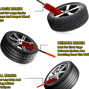 Set De Cepillos De Microfibra Para Llantas 3 Unidades