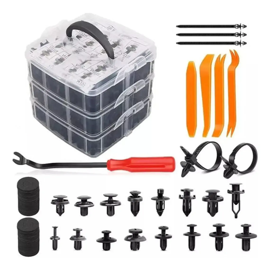 Kit Broches Plasticos Para Autos 650 Und - Clic De Retencion 1