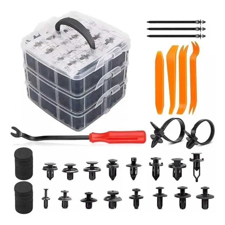 Kit Broches Plasticos Para Autos 650 Und - Clic De Retencion 1