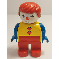 Lego Duplo Figure Vintage Clown Blue/Yellow/Red - USADO