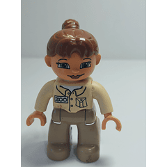 Duplo Figure Lego Ville, Female, Dark Tan Legs, Tan Top(Zoo Keeper) 47394PB116:  - USADO