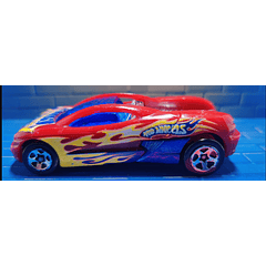 Hot Wheels Backdraft 2005 Track Aces Red with Flames Blue Window