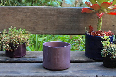 Maceta Cerámica 13 cm Lila/Lila