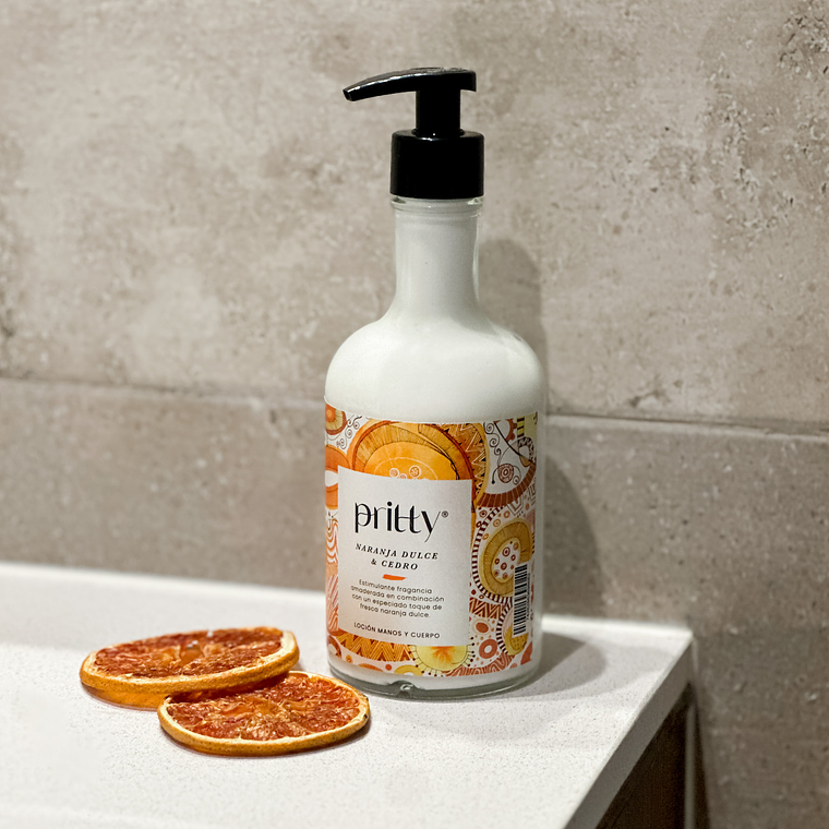 Loción Corporal Naranja dulce/Cedro 375ml - Pritty D.  1