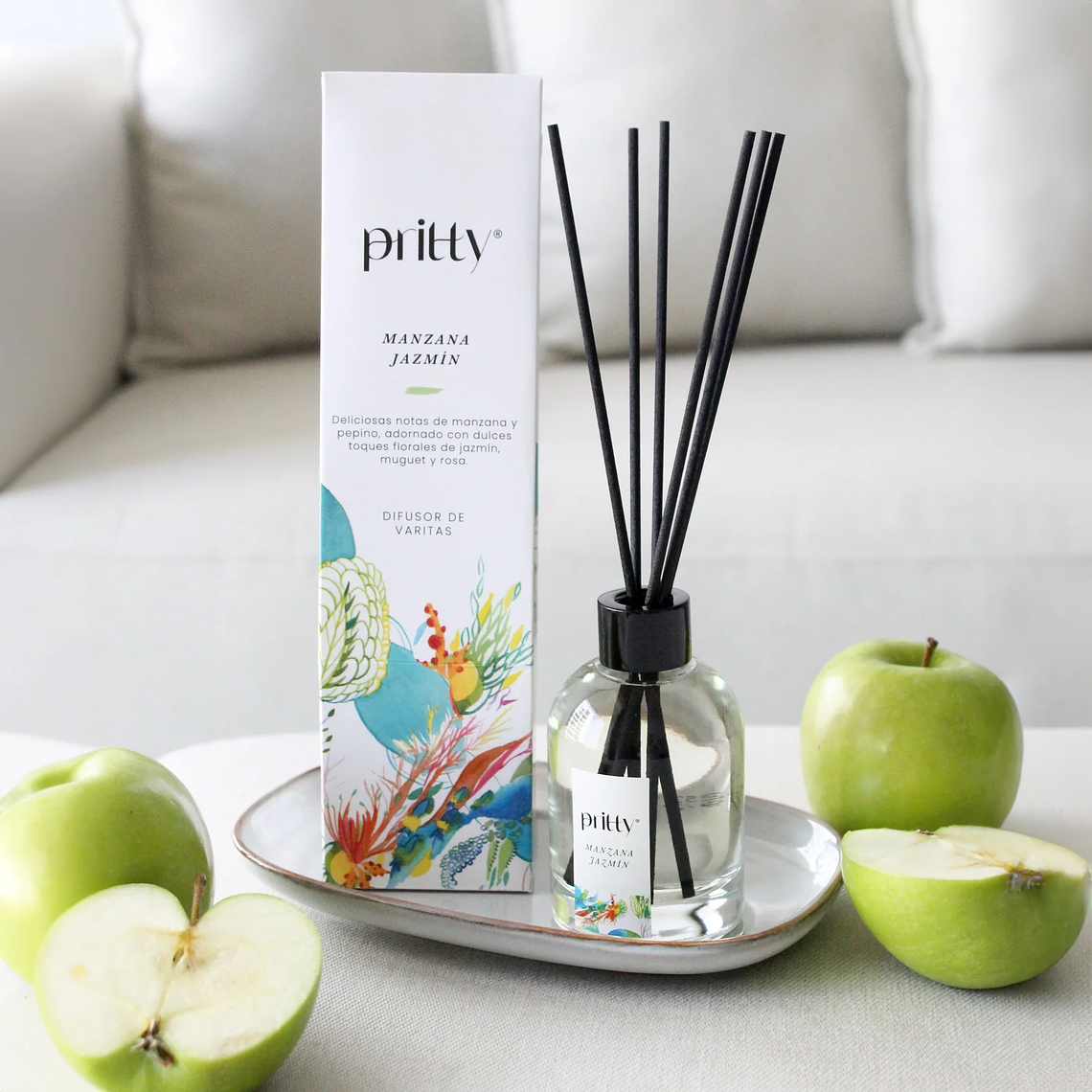 Difusor Varitas Manzana & Jazmin 130ml - Pritty D.  1