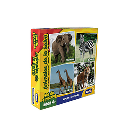 Set de 4 Puzzle Animales de la Selva Cartón