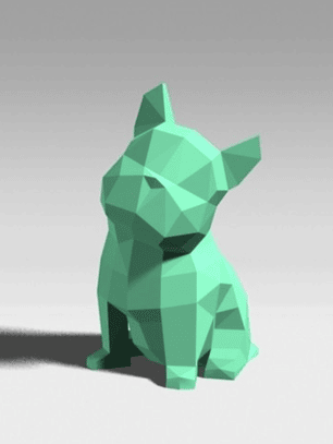 Figura Decorativa Bulldog Francés Low-Poly