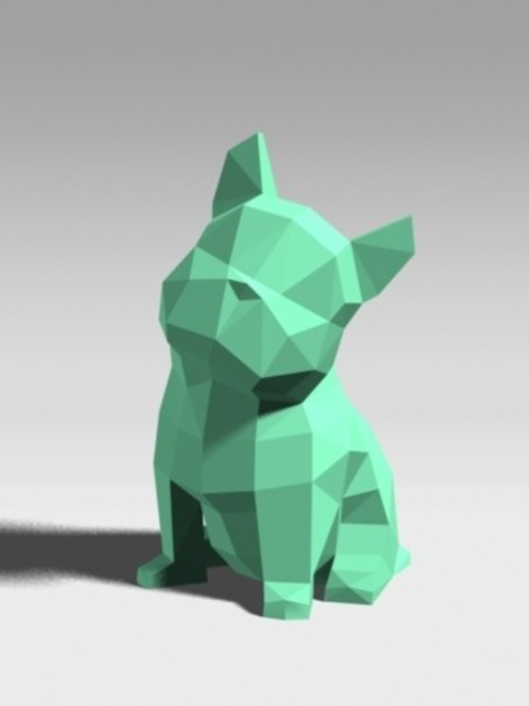 Figura Decorativa Bulldog Francés Low-Poly 1