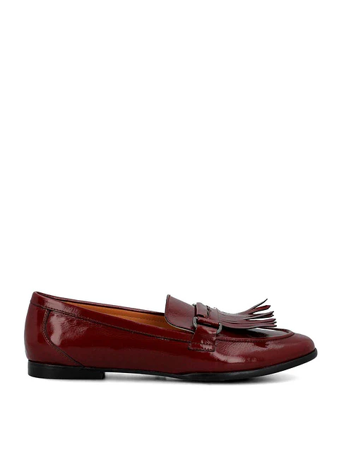 Mocasin Cuero Mujer Taling Burdeo