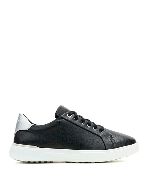 Zapatilla Cuero Mujer Mae Laceup Negra