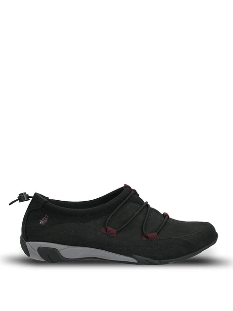 Zapatilla Cuero Mujer Coil Negra