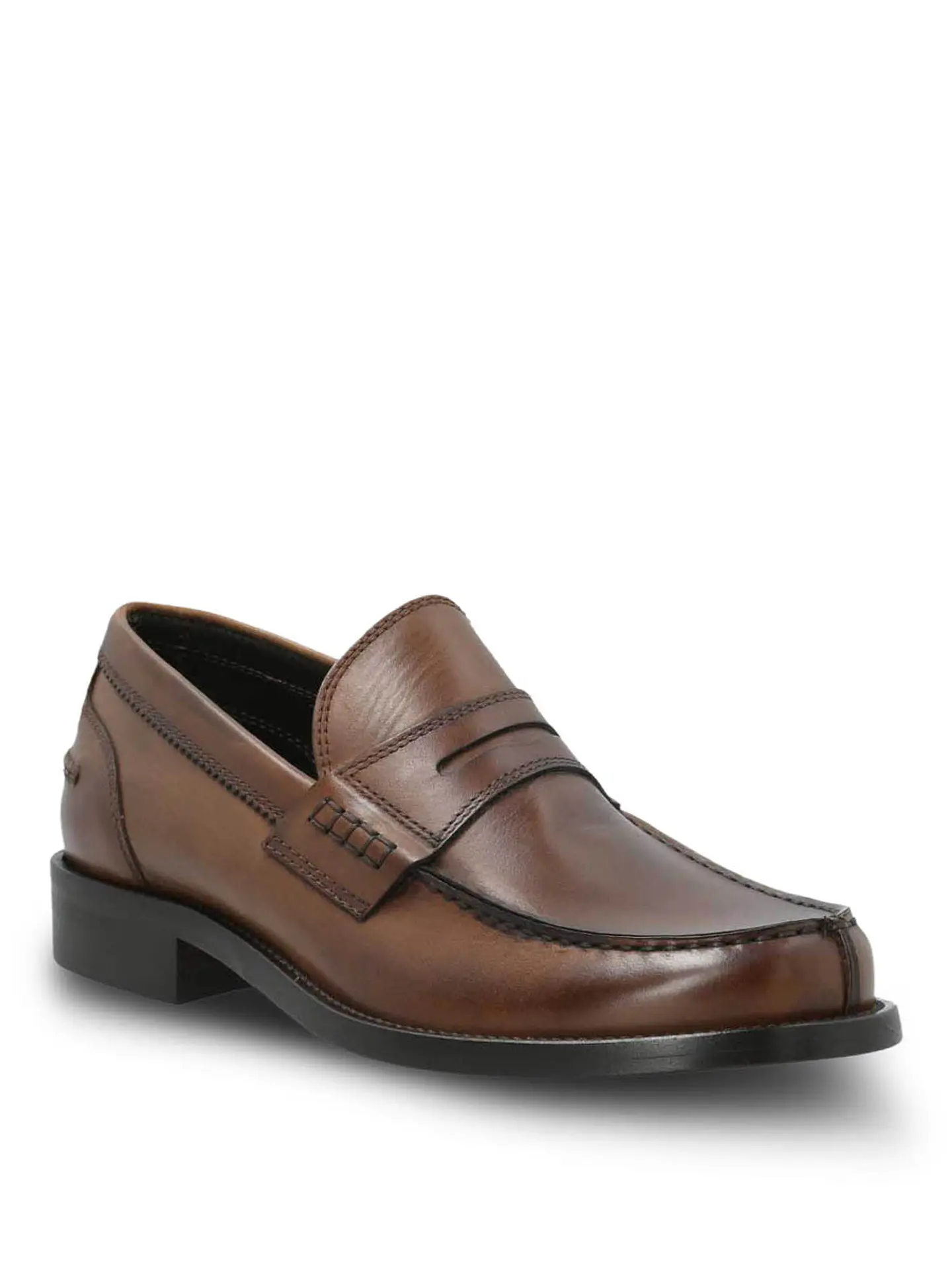 Mocasin Hombre Italiano Cuero Cilento Café 2