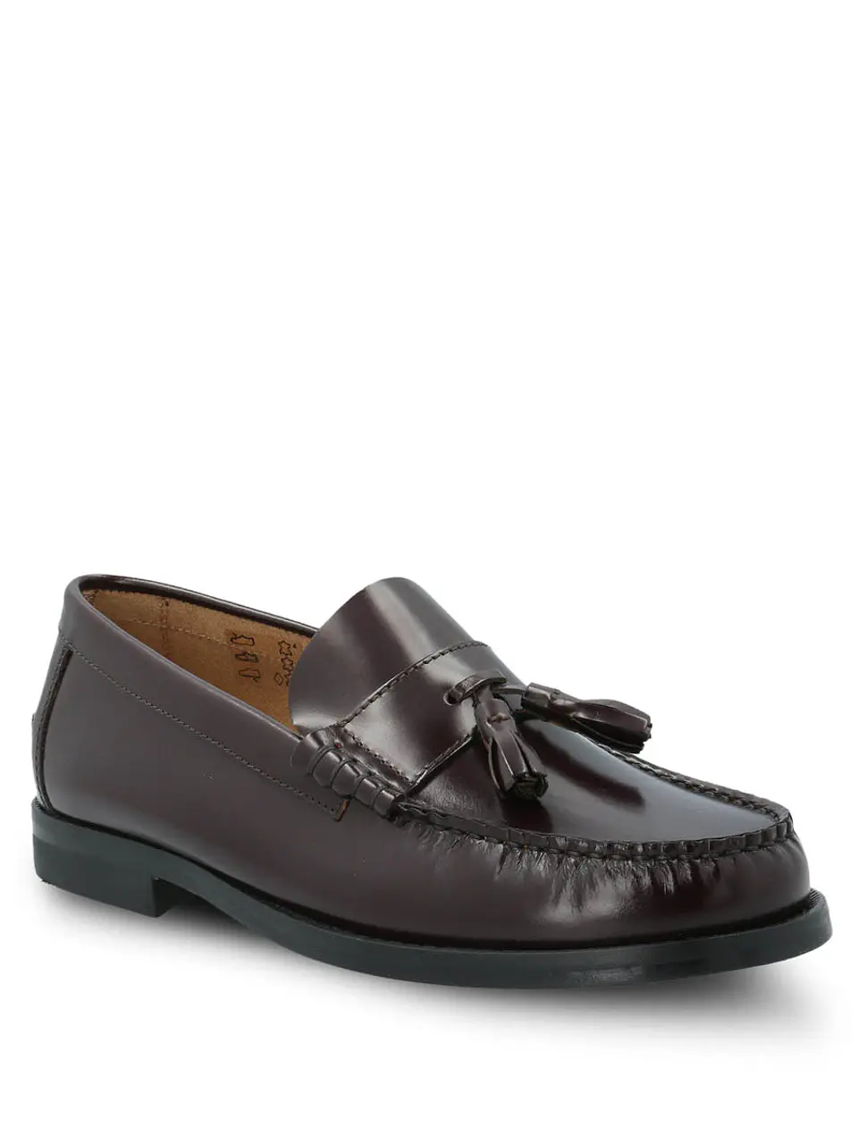 Mocasin Cuero Hombre Italiano Cerata Burdeo 2