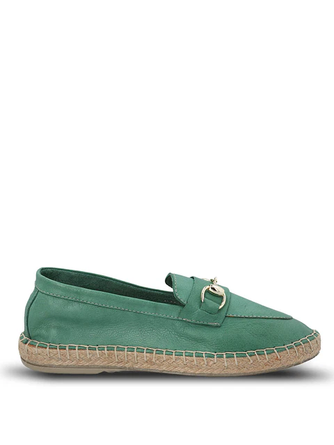 Alpargata Cuero Mujer Edola Verde