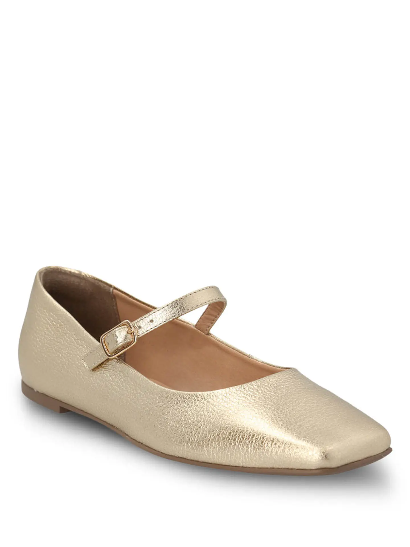 Ballerina Cuero Mujer Lovere Dorado Metalizado 2