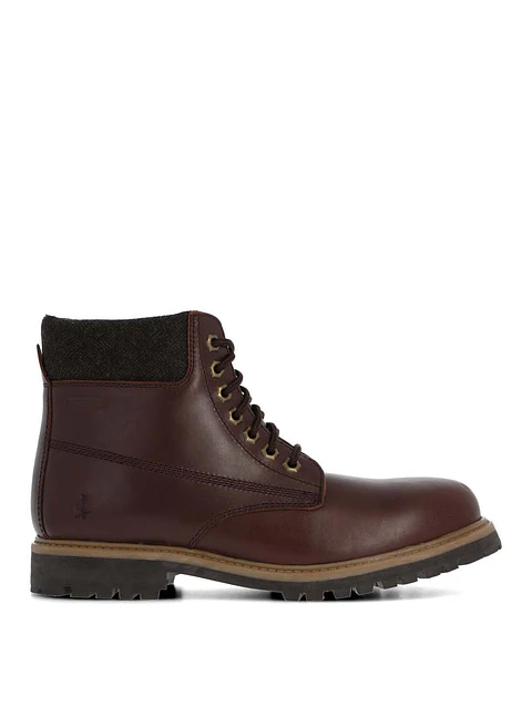 Botin Cuero Hombre Negam Burdeo